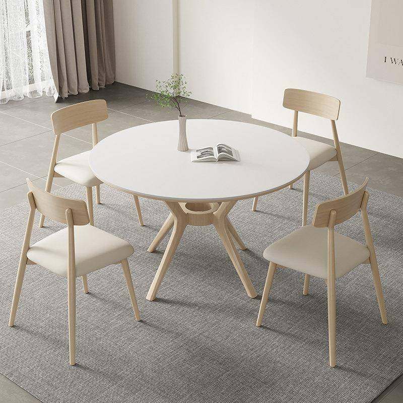 北欧实木板岩与转盘圆高端餐桌和椅子组合木色餐厅酒店网红餐桌,住宅家具,岩板餐桌,淘宝优惠券,粉丝福利购,淘宝优惠卷