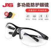 居安思防护眼镜骑行防尘防雾防风沙护目镜劳保防飞溅透明眼镜男女