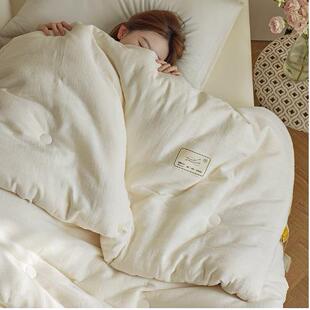 秋冬A类双层纱50%李官奇大豆春秋冬被子全棉保暖冬被单人子母被芯