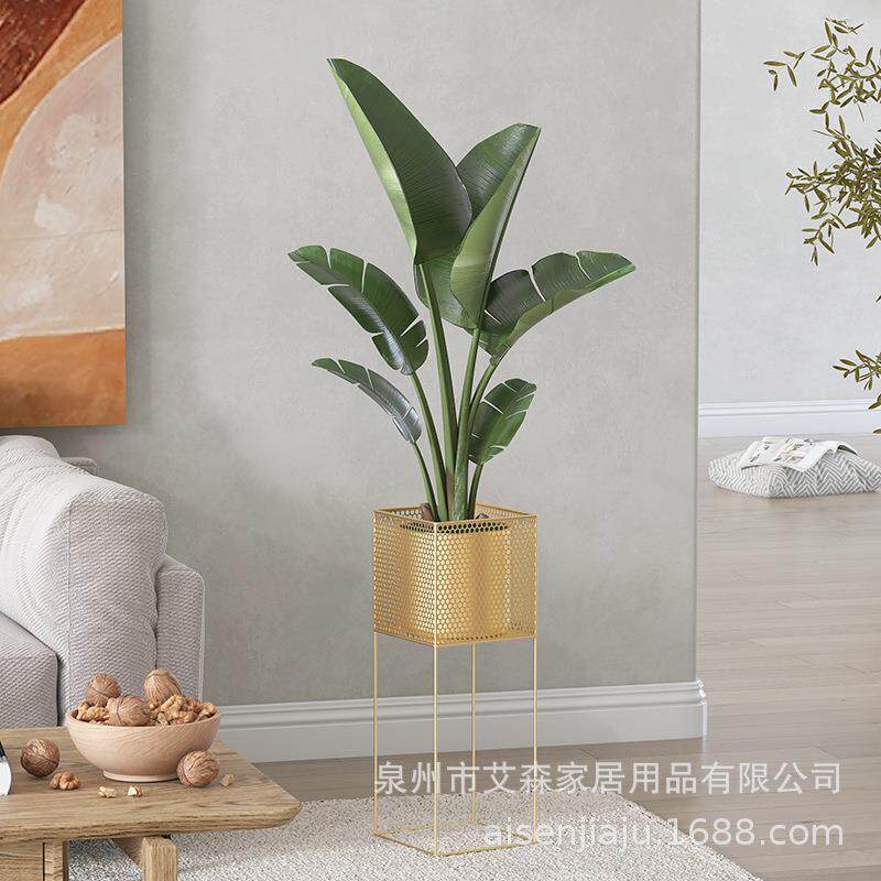 厂家网格花架北欧风格款收纳架铁艺花盆支架客厅室内装饰置物