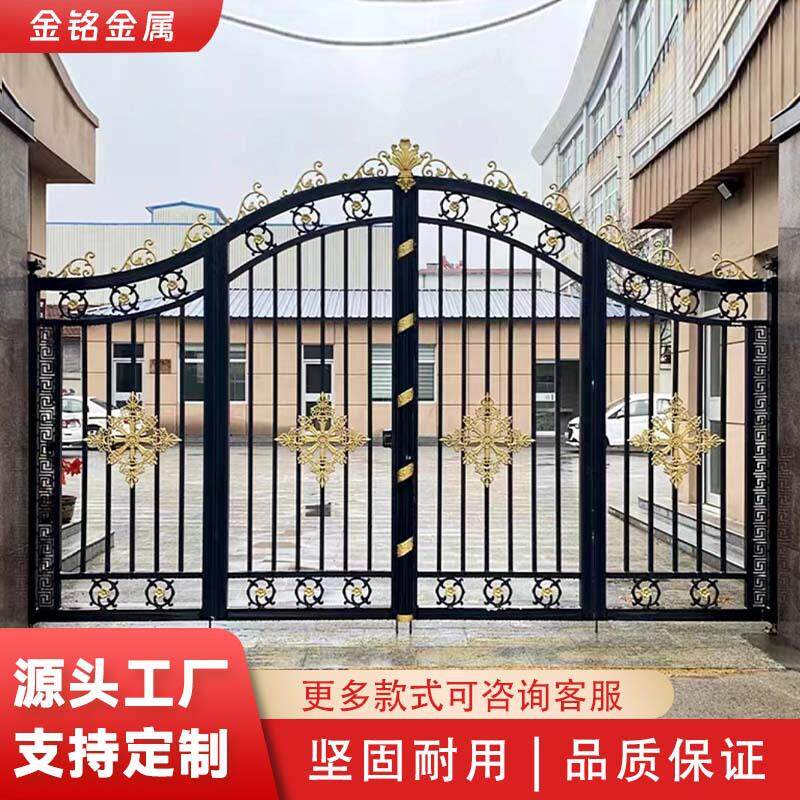铁艺大门庭院门别墅栅栏门家用户外院子乡农村围墙大门双开门铁门