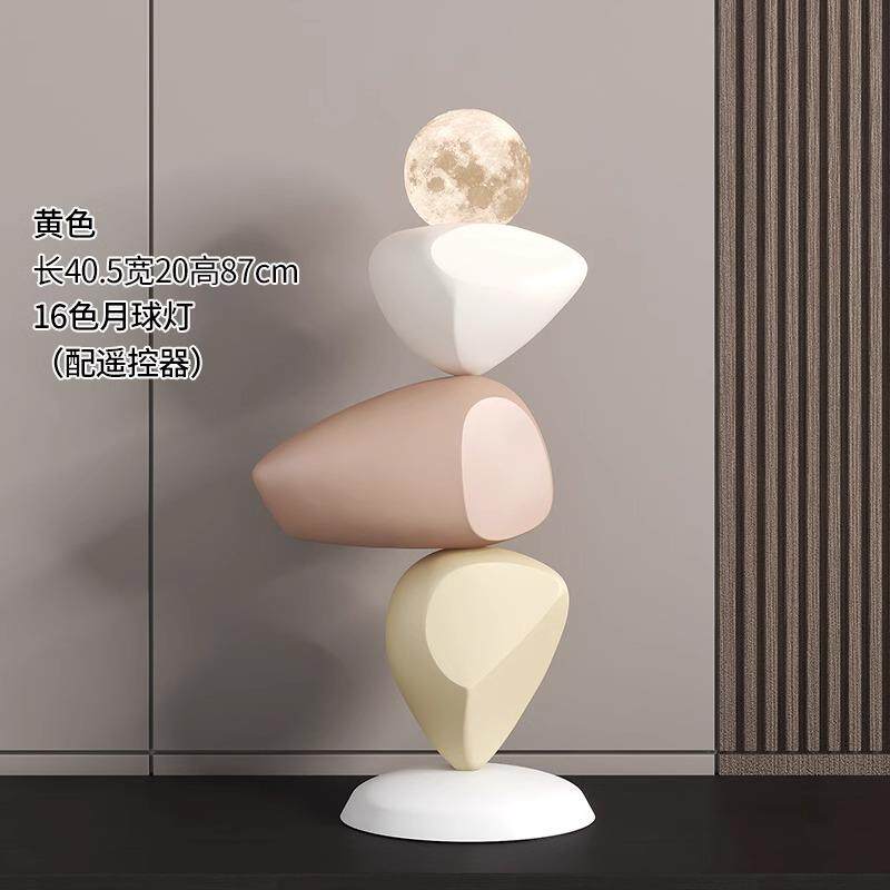 正品高时饰来运转石头摆件型客厅电视柜大落地装品艺术入户级感寓