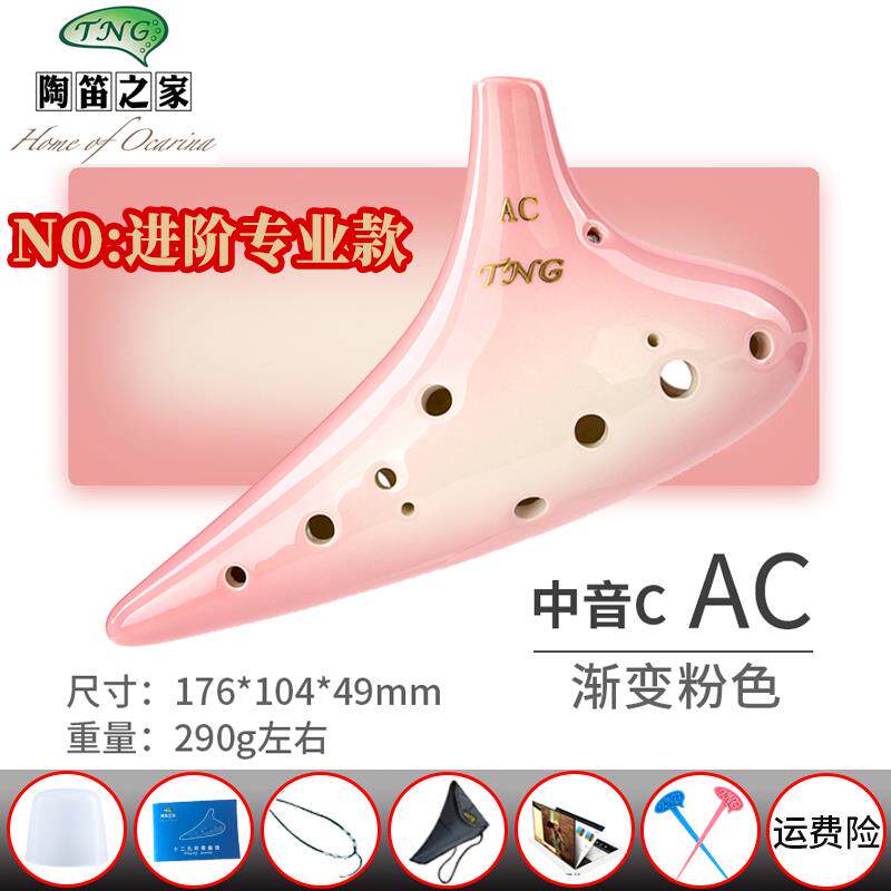 新款台湾TNG原12专孔陶装笛熏中音AC初烧学者学生C调素烧业演奏级