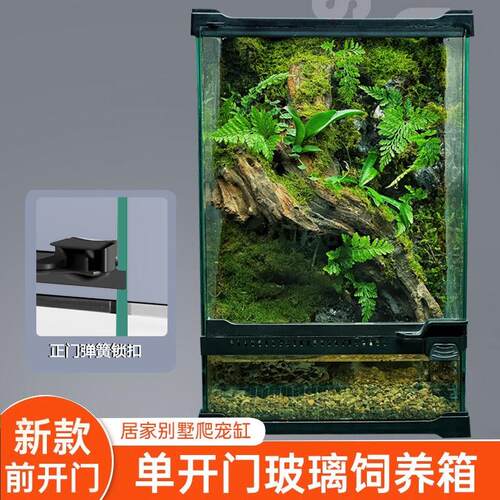 爬虫单开门饲养缸爬宠生态造景饲养箱蜥蜴守宫角蛙雨林缸水族箱