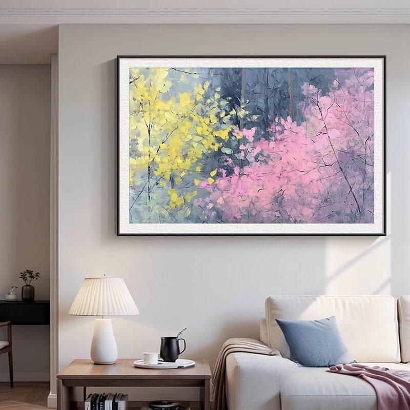现代简约植物花卉装饰画客厅卧室有框挂画高级感气质壁画