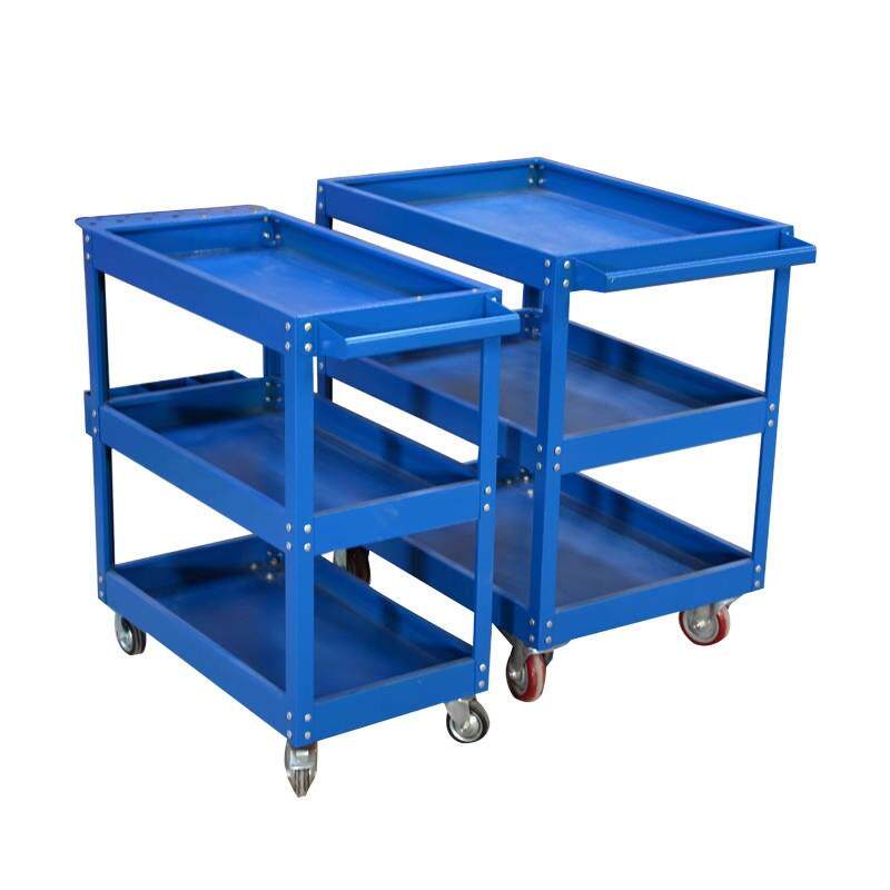 多功能重型加厚工具车双层物料车间移动钳工车库房钢制工具手推车