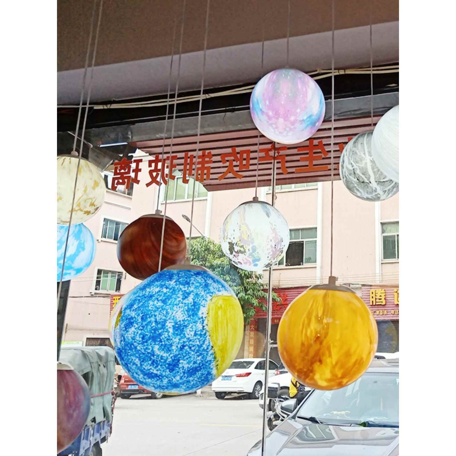 太空月灯星球吊场灯八大行星幼儿灯园商191大厅球形灯星空地球球