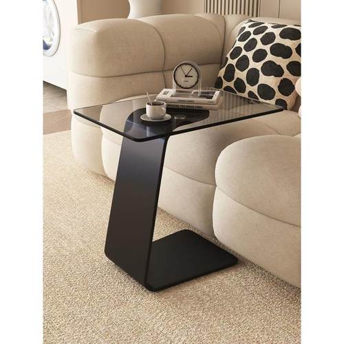 欧式钢化小玻璃小户无品牌/型极客厅简轻奢茶几沙发边几现代C型可