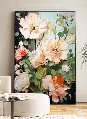 网红油高级感画大客厅落地画幅抽墙象艺术玄装饰画绿色沙发背景挂