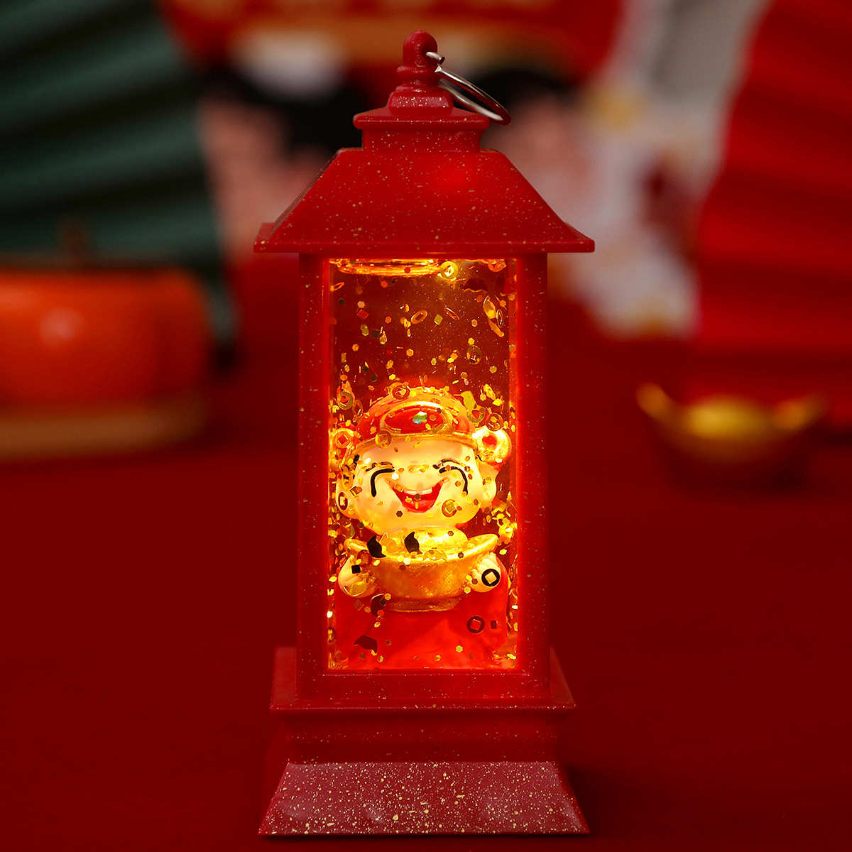 财神）2摆件小（小网摆件财神夜装灯桌面led灯爆夜款红个灯