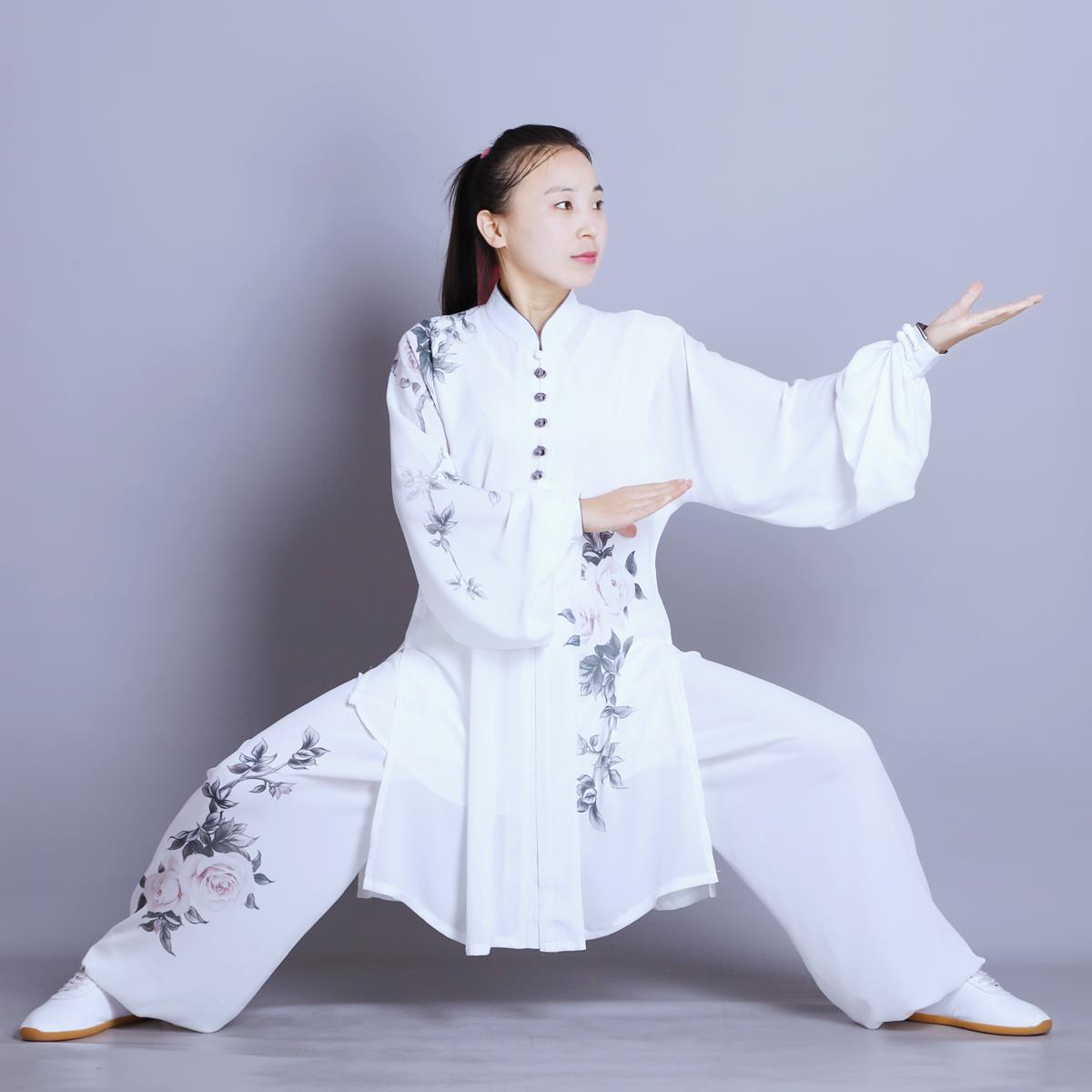 正品新款丝麻太带极服男女彩绘款中长比赛服演出透气加长表服演服