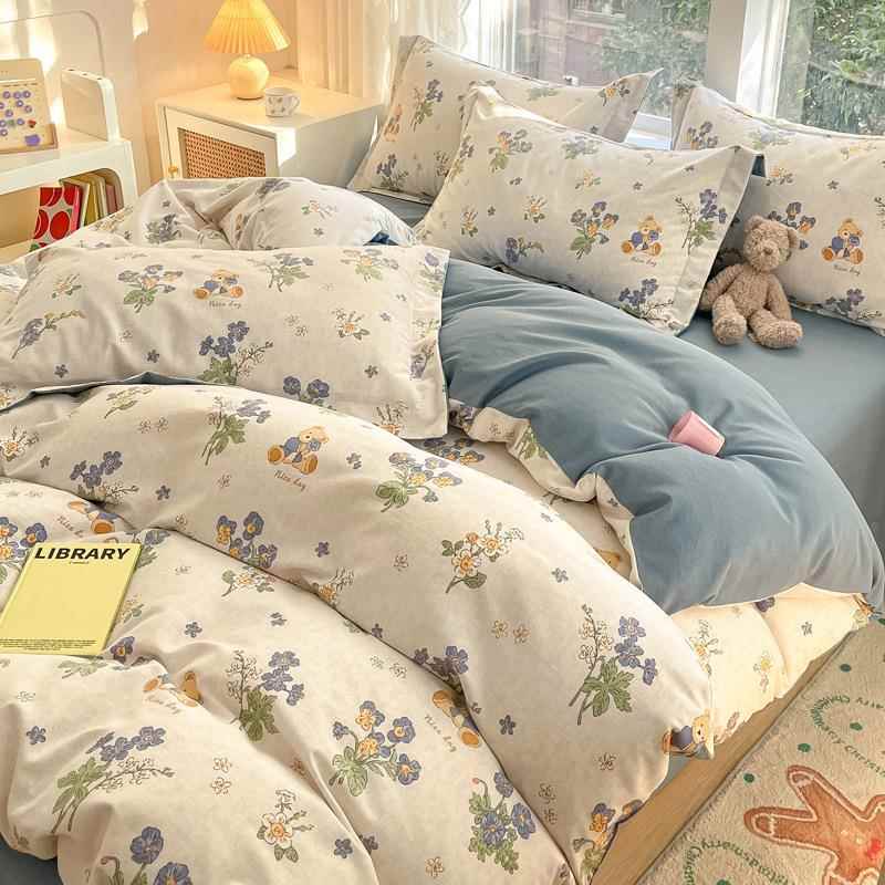 纯加厚磨毛棉被单件150200x棉230全被罩秋冬季加厚磨x毛被单人四