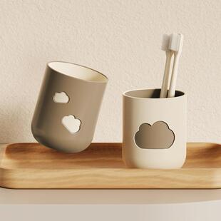 漱口杯轻奢高端特别好看的刷牙杯男生云朵双色云朵洗漱杯家用牙刷