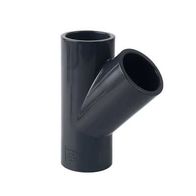佑利upvc斜三通工业化工给水管件pvc-u Y型三通排水用pvc45斜三通