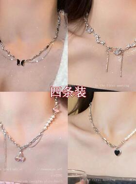 碎银珍珠项链小设计高级感简约气质锁骨链女方糖小钻轻奢精致颈链