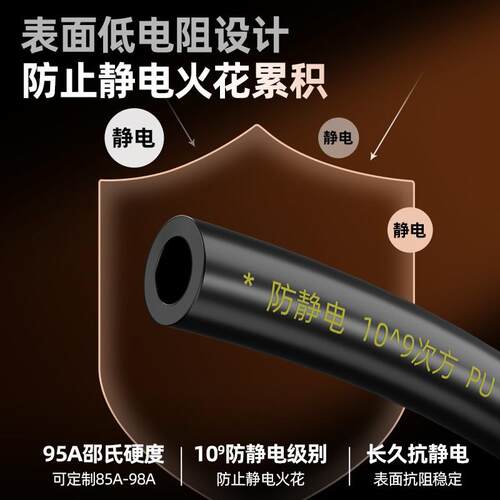 聚氨酯PU气管抗静电气动软管防静电保护管6/8/10/12mm气泵空压机