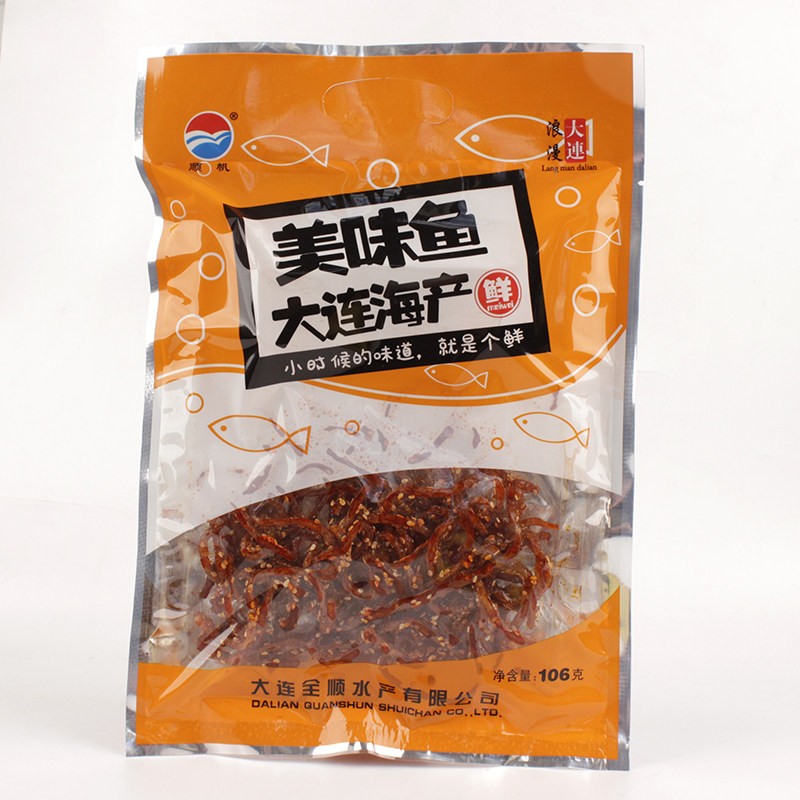 顺帆香辣蜜汁鳗鱼丝袋装海味辣味小鱼干休闲零食即食小吃大连特产