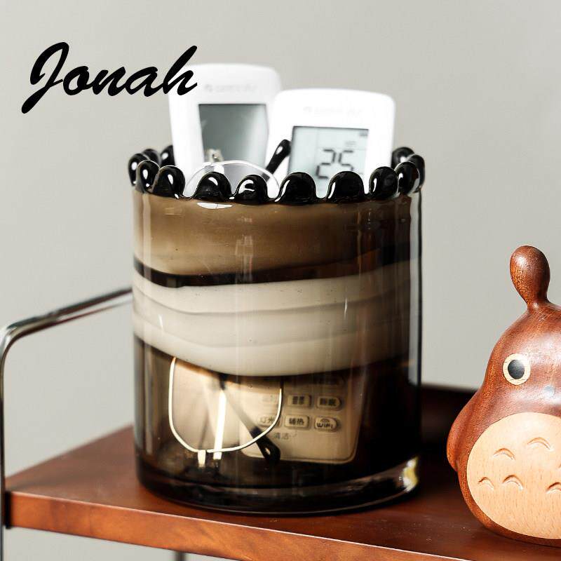 若纳Jona桌面收纳盒遥控器杂物收纳桶整理高级感客厅茶几储物盒