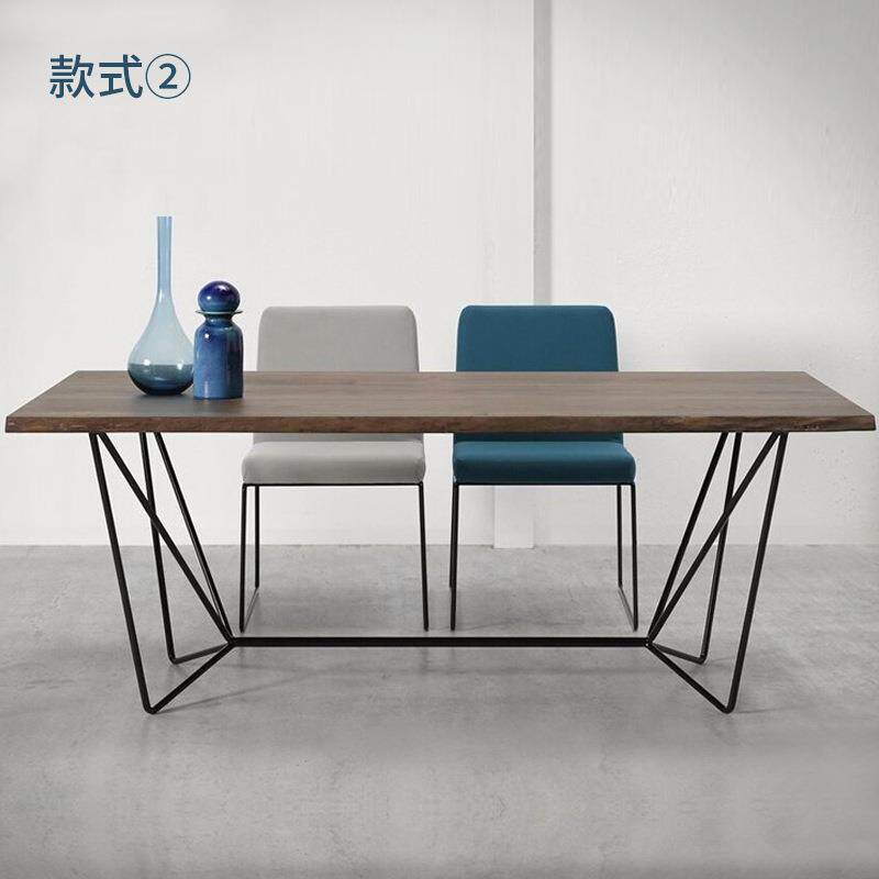北欧实木餐桌会议桌长桌简约现代创意桌子办公桌工业风家具餐桌椅