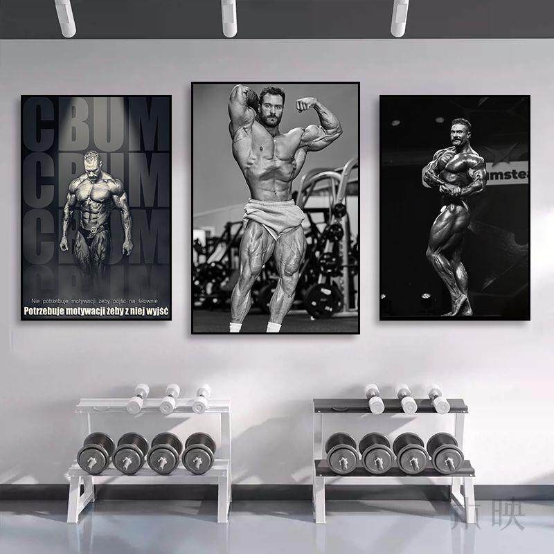 古典之王克里斯挂画健美工作室私教馆墙面装饰画健身房肌肉男壁画