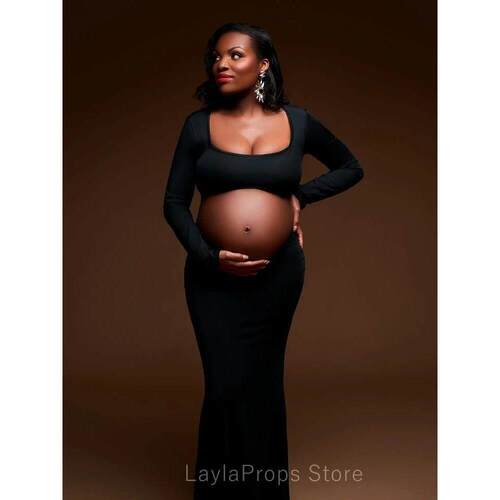 Maternity Dresses For Photo Shoot Sexy Cut Out Front Open Ba