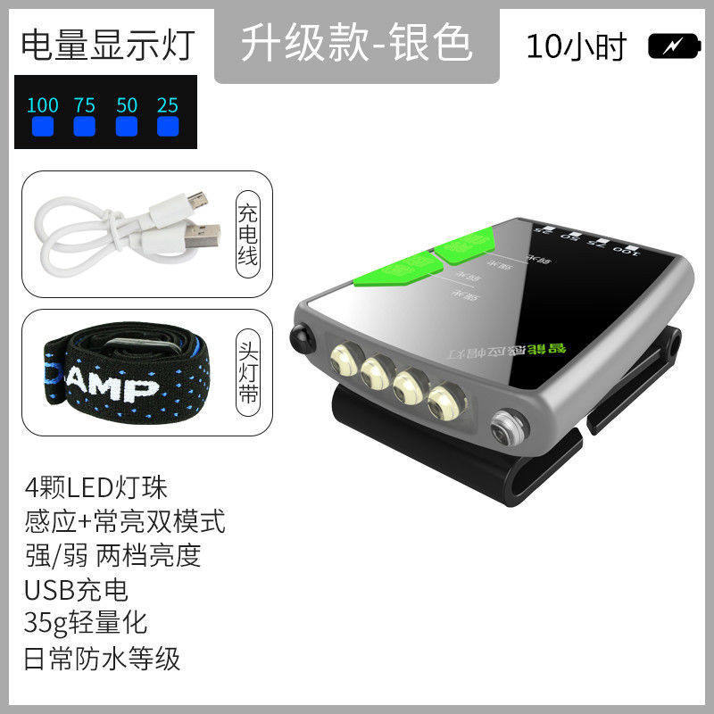 LED钓鱼感应头灯夜钓充电头灯