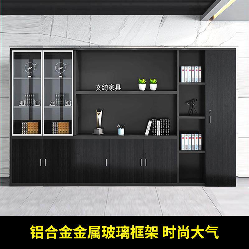 公批老板办室文件柜衣柜木质资见详情料柜子带锁储背景高柜存断隔