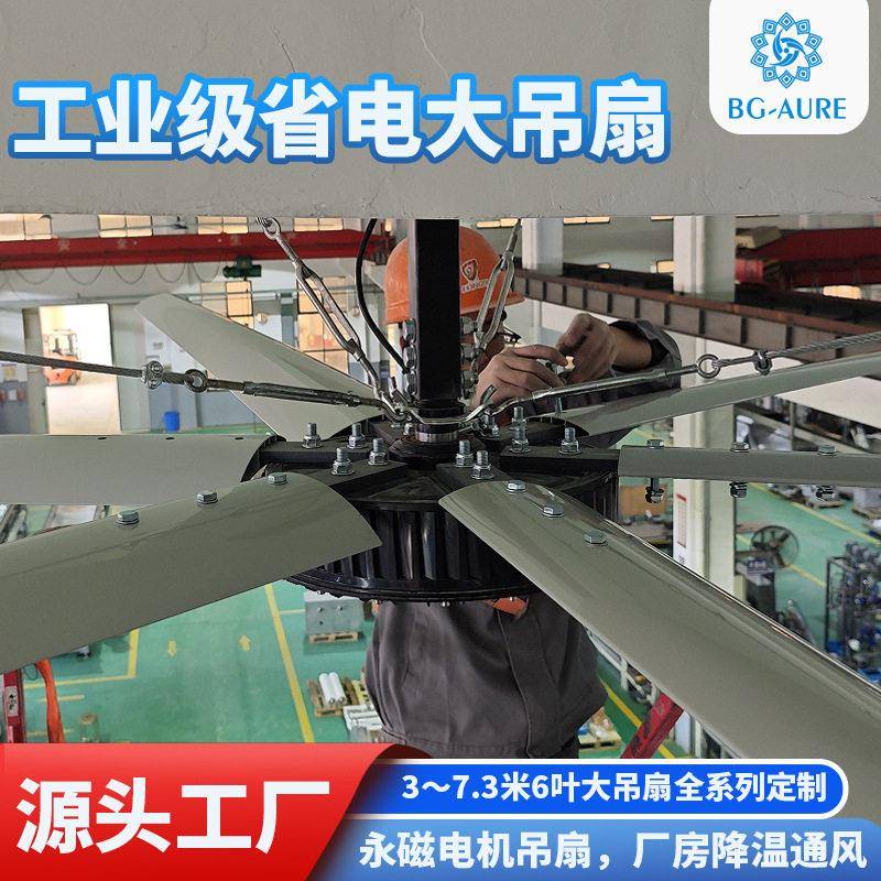 工业永磁大吊扇7.3米厂房车间仓库通风降温永磁变频工业大风扇