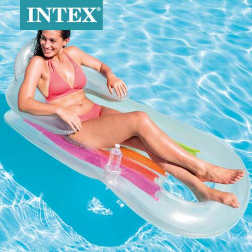 intex58802浮排水上充气浮床水上休闲躺椅充气加厚海滩垫水上