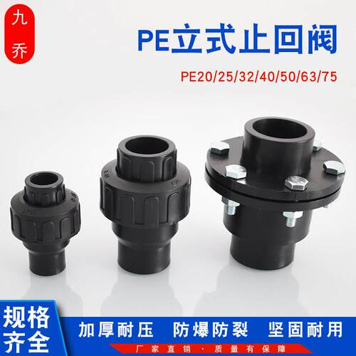 PE20 25 32热熔立式止回阀40 50 63 75防倒流塑料焊接止逆阀止逆