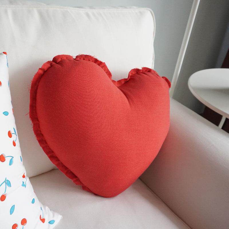 高档创意手工定制爱心麻抱枕沙发床垫靠棉枕可拆包邮洗结靠婚抱枕