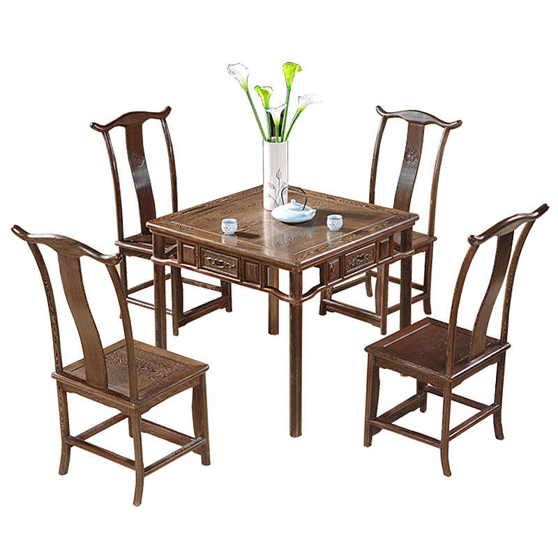 7T红木小方桌鸡翅木八仙桌中式实木四方桌花梨木休闲棋牌茶桌阳台