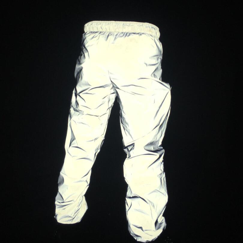 Night running reflective pants couple double layer elastic