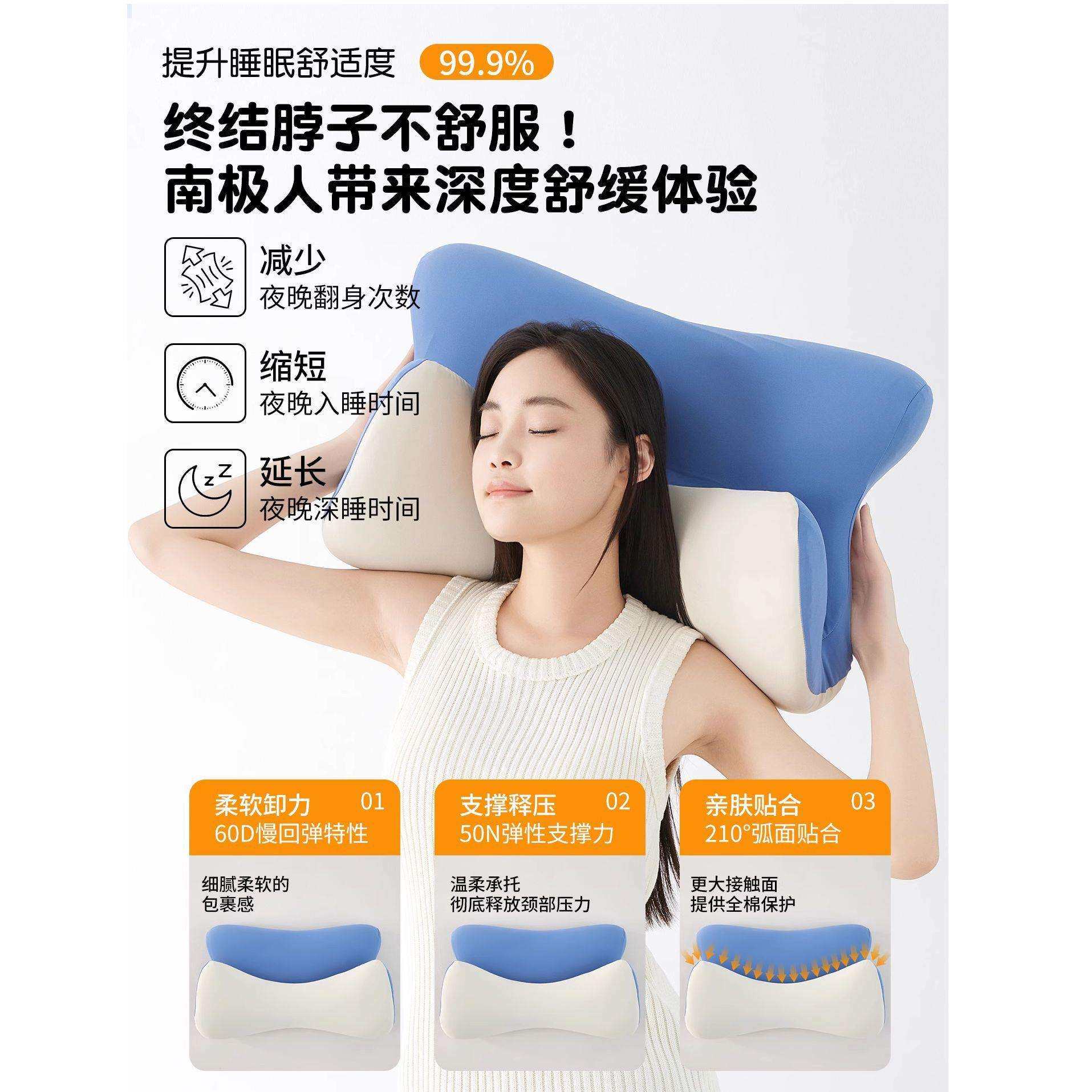 枕头护觉颈椎助睡眠人睡记忆棉030123枕芯学成生趴宿舍人体工学睡
