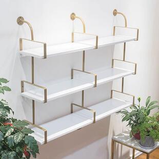 多层置物架墙上挂墙一字隔板墙面收纳客厅铁艺壁挂架承重力强热销