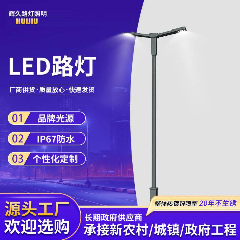 高杆灯led灯景观灯庭院灯单双臂路灯户外照明灯投光灯节能
