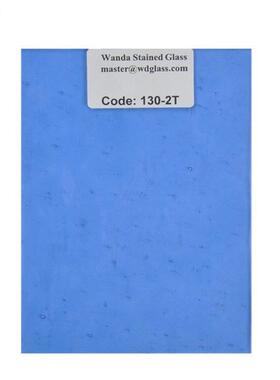 淡蓝色透明压花玻璃 镶嵌玻璃 装饰玻璃 教堂玻璃 130-2T光影