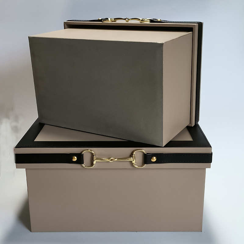 皮质样板间收纳箱软装酒店陈列摆件收纳盒储物箱衣帽间收纳箱定制