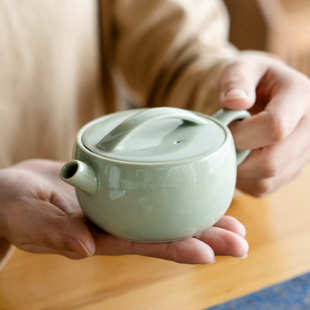 仿宋青釉大口汉瓦壶家用陶瓷茶壶小号单壶带过滤泡茶壶功夫茶具壶