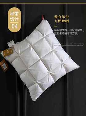b床头羽绒芯靠垫大背靠沙发F96HMS86抱枕白腰鹅绒办公室卧室靠枕