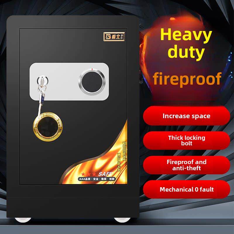 安全机械锁家庭办公室床边衣柜老式重型防火保险箱全钢保险箱夹