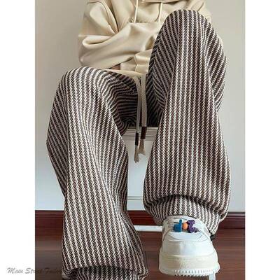 C 32155 Black White Stripe Pants Men 黑白条纹裤子