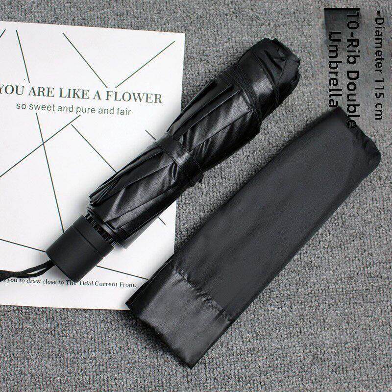 所有黑人男士商务折叠式遮阳伞乙烯基防晒霜超大折叠式阳光伞