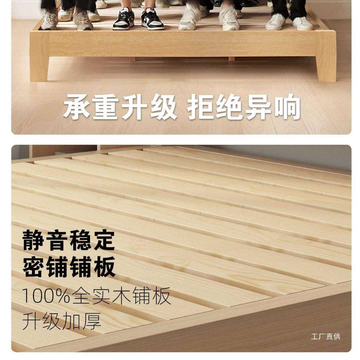实木床1.5m主卧床用81米双人床租房用经灯箱床济型现出代简约家单