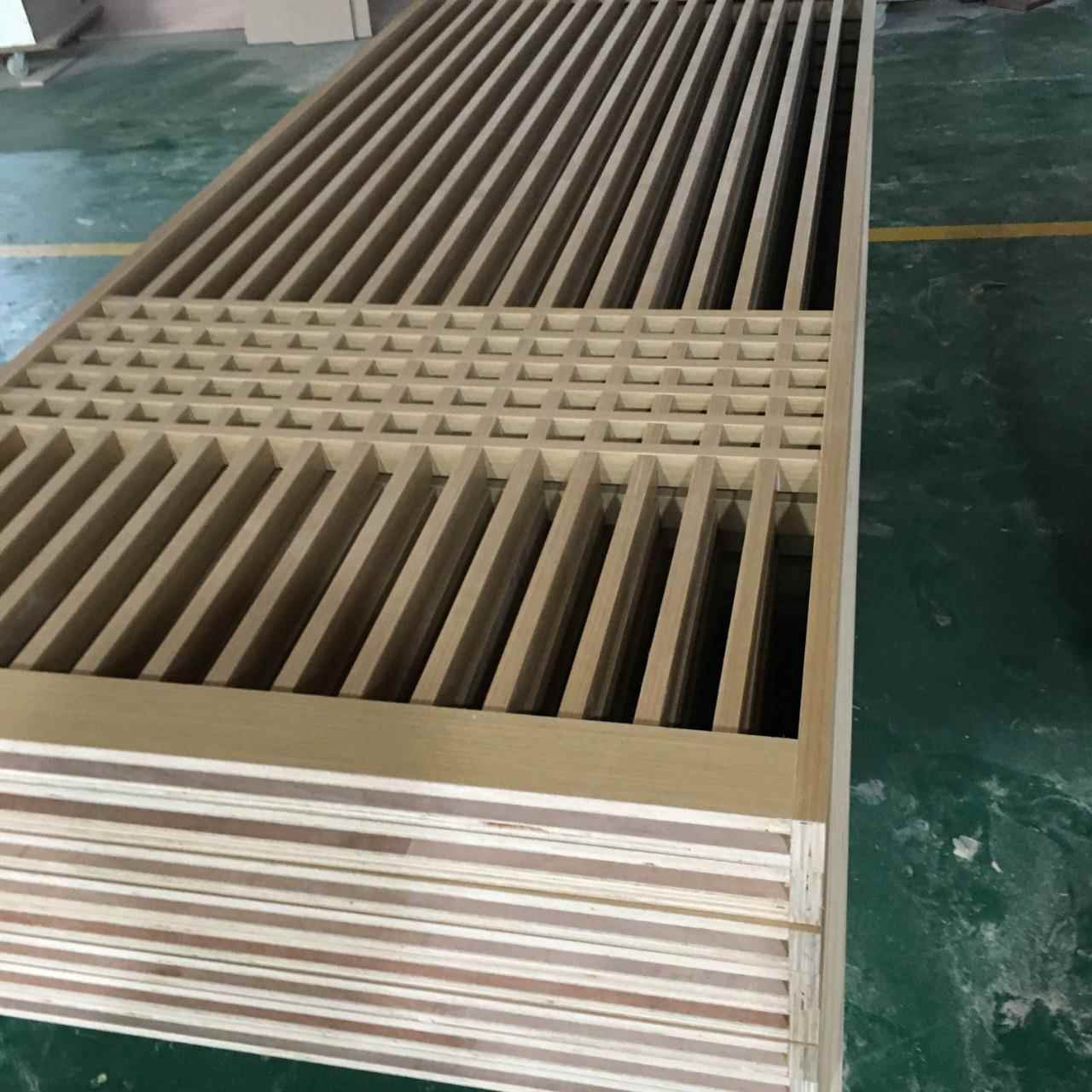 实木格栅板 木饰面木皮格栅板酒店工程高端餐厅别墅豪宅装饰格栅