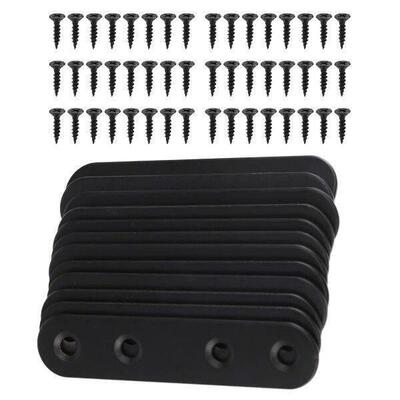 12 PCS Straight Brackets Stainless Steel Brace Flat Metal
