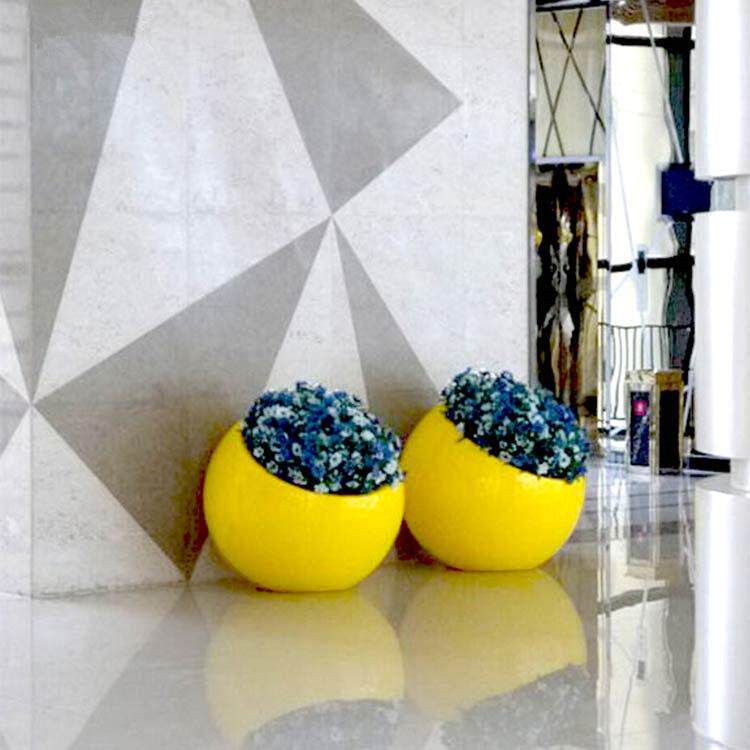 玻璃钢欧式圆形花箱广场商业街创意美陈花器户外园林景观装饰花钵