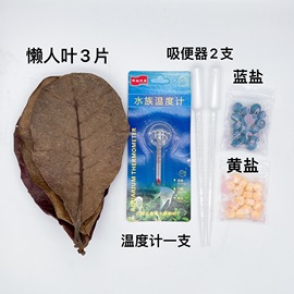 泰国斗鱼孔雀鱼小型热带鱼新手套装，饲料懒人叶蓝粉盐黄粉盐实用