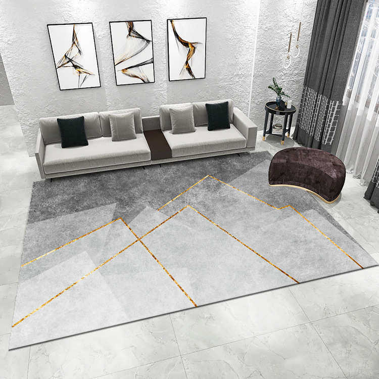 现代简约水晶绒地毯客厅耐脏易打理隔凉防滑垫子天津崔黄口地毯