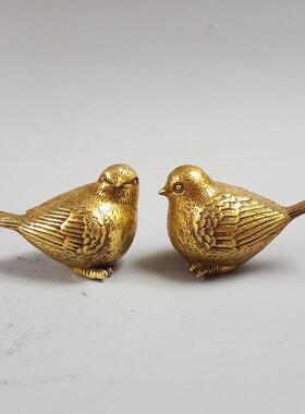 铜器工艺礼品摆饰纯铜家雀小鸟小麻雀摆件家居简约礼品铜鸟书柜酒